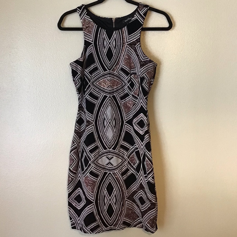 Rose Gold, Black and White Speechless dress